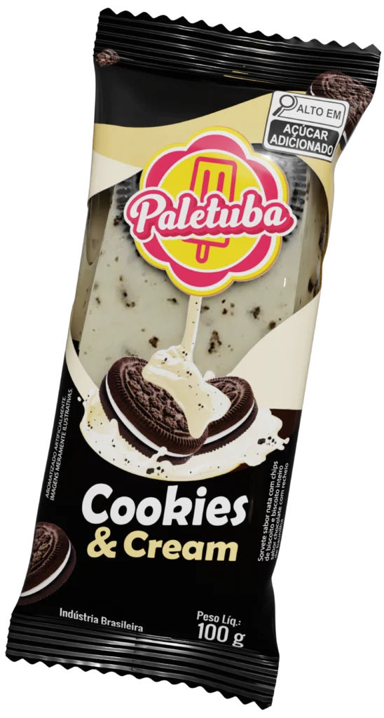 cookies and cream – paleta embalagem - Paletuba Sorvetes