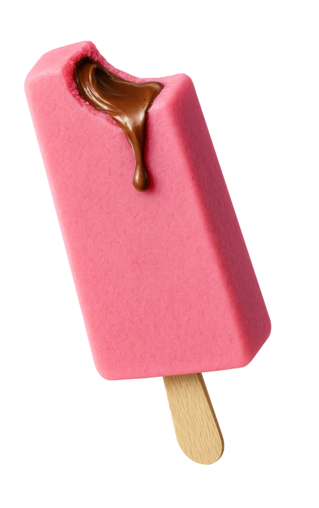 morango creme avela – paleta - Paletuba Sorvetes
