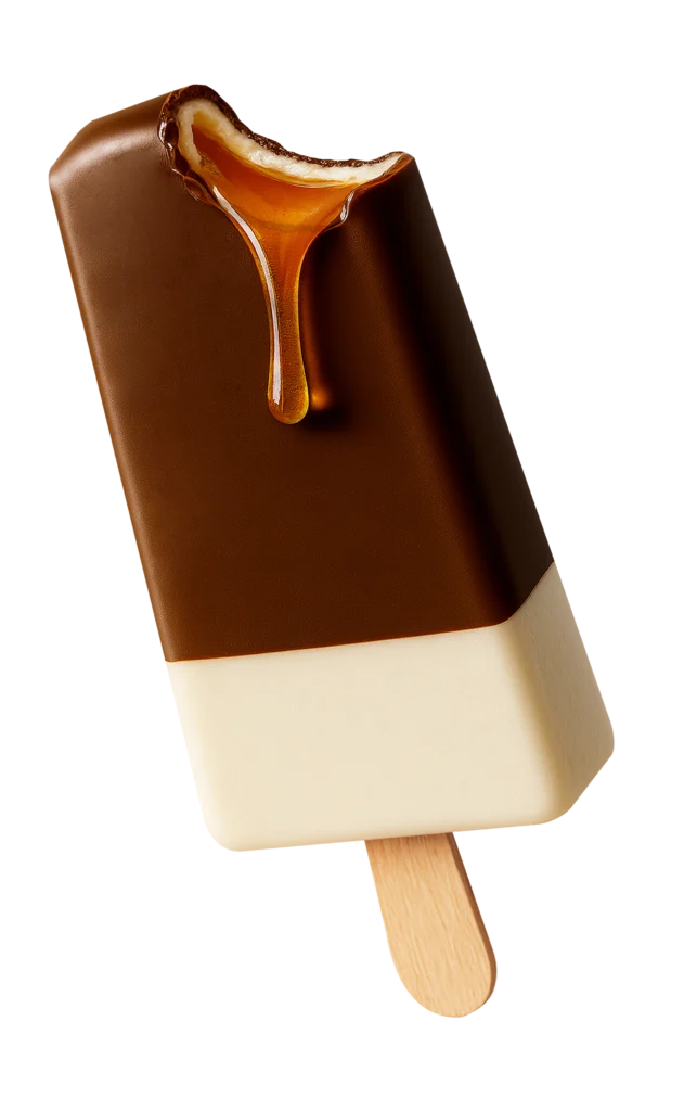 paçoca skimo caramelo – paleta pagina individual - Paletuba Sorvetes